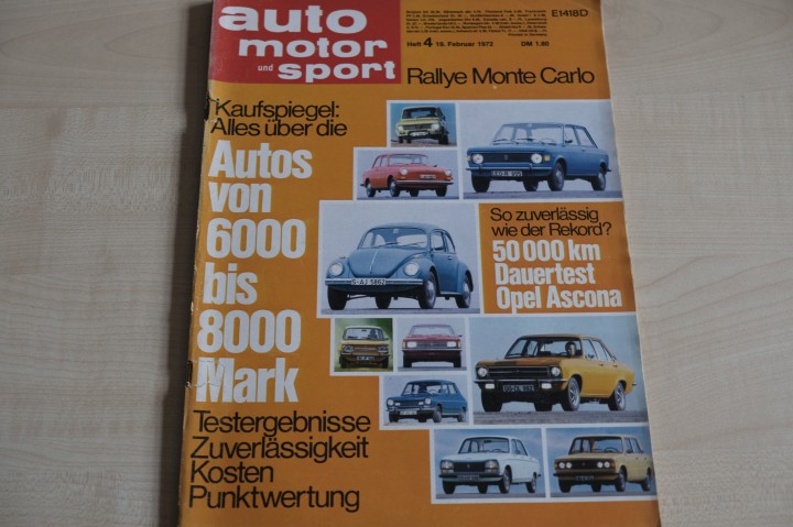 Deckblatt Auto Motor und Sport (04/1972)